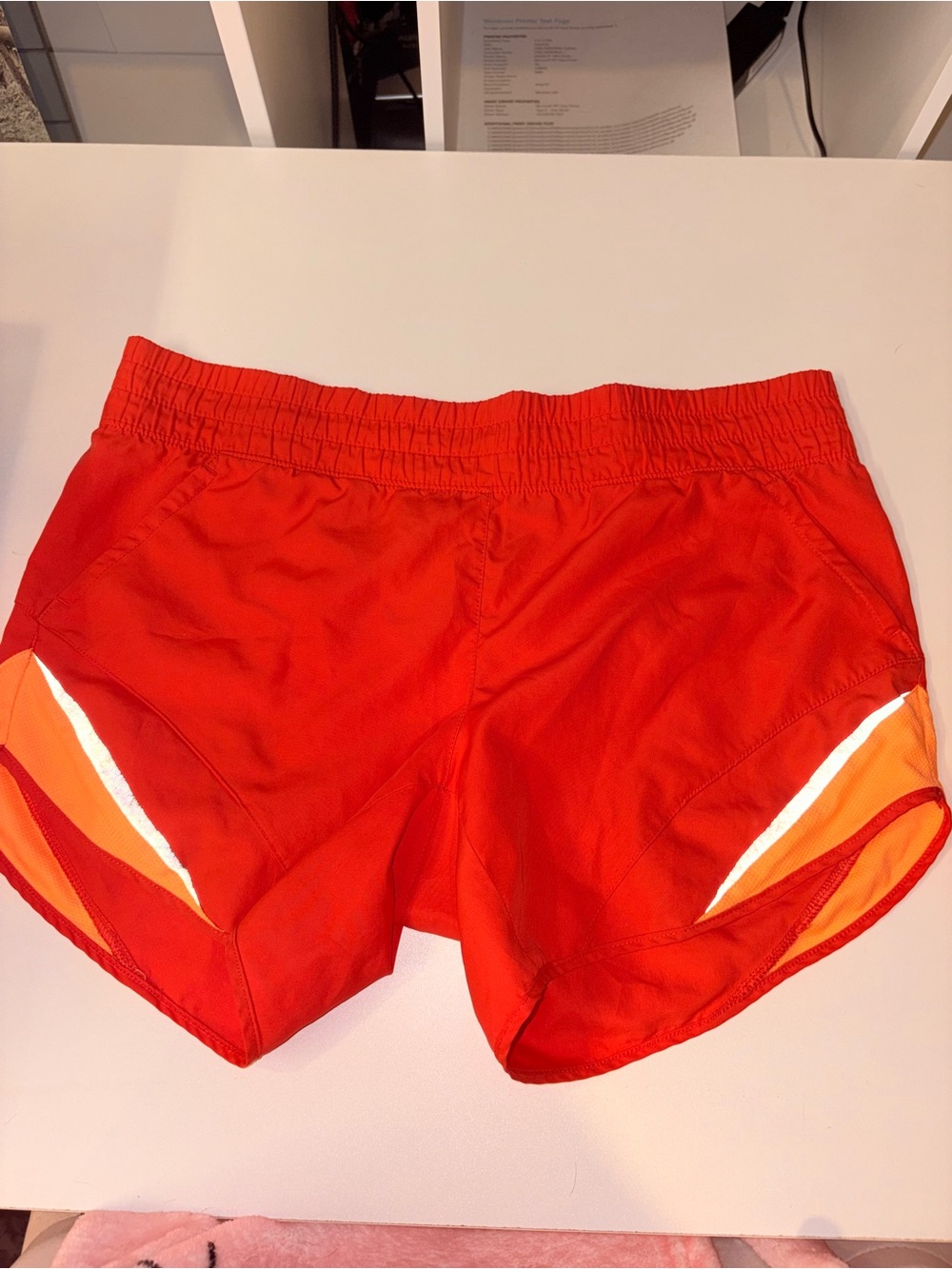 Athletic Works Orange Colorblock Running Shorts